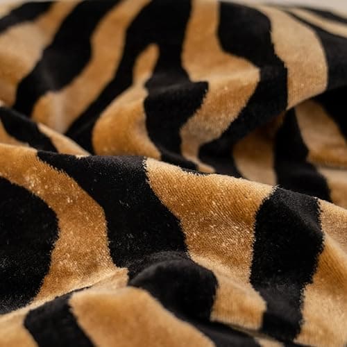 Yangest Black and Gold Rectangle Pillow Cover Cut Velvet Zebra Print Cushion Cover Luxury Modern Pillowcover for Couch Living Room Bedroom,12x20 Inch thumbnail 3