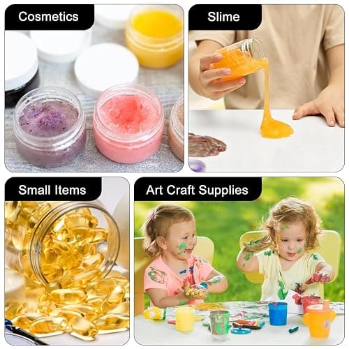 TUZAZO 12 Pack 6 Oz Plastic Containers Small Jars with White Lids | BPA Free, Empty Round Clear, Slime Containers, Cosmetic Containers, For Makeups, Lotions, Body Butters, Sugar Scrubs thumbnail 8