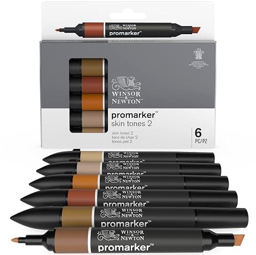 Winsor & Newton, Promarker, Skin Tones II, Set of 6, Alcohol Based Dual Tip Marker thumbnail 11