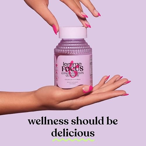 Lemme Focus Concentration & Brain Health Gummies with Cognizin Citicoline, Lion's Mane Mushroom, Vitamin B12 to Support Focus + Concentration - Gluten Free, Caffeine Free, Strawberry (50 Count) thumbnail 7