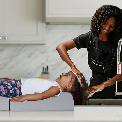 BALAPET Hair Washing Station for Kids,Shampoo Foam Mat for Children Ergonomic Comfortable Support Hair Washing Mat on Sink Portable Foldable Shampoo Buddy Basin Essentials, Patent Pending(Gray) thumbnail 6