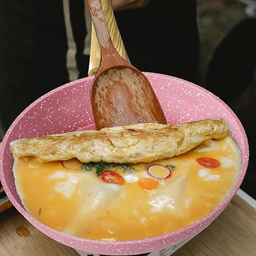 Innerwell 8-Inch Pink Nonstick Egg Pan, PFOA-Free Stone Cookware Skillet, Induction Compatible thumbnail 9