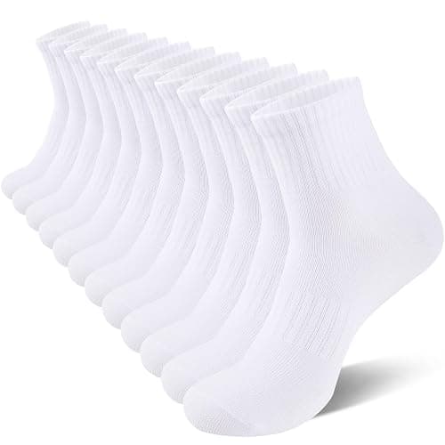 eallco Mens Ankle Socks Cotton Quarter Thin Ankle High Mini Crew Socks for Men 6 Pairs - Image 1