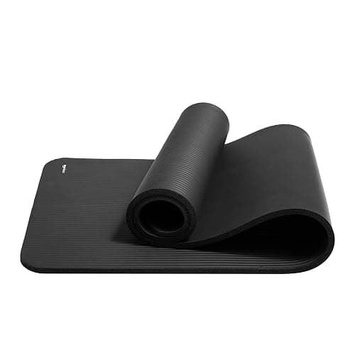 Amazon Basics 1/2 Inch Extra Thick Exercise Yoga Mat with Carrying Strap - Black thumbnail 2
