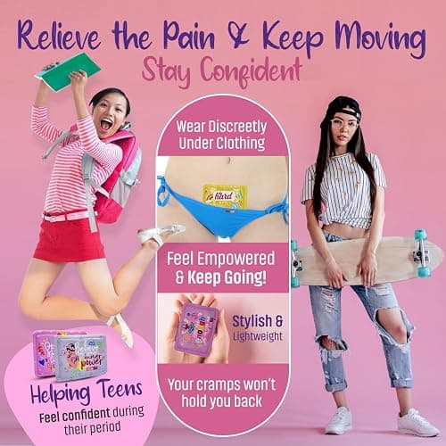 Period Heating Pad for Cramps – Period Kit for Teens, Tweens, Girls, and Women Essentials -Period Stuff -Disposable Heating Patches for Menstrual Cramp Pain Relief, Portable Heat Therapy thumbnail 3
