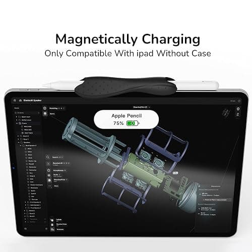 ELETIUO Grip Compatible with Apple Pencil Pro,1st/2nd Generation,USB-C Model,Protective Silicone Sleeve Cover with Anti-Slip Texture,Ergonomic Dual-Head Design,Magnetic Charging and Double Tap,Black thumbnail 6