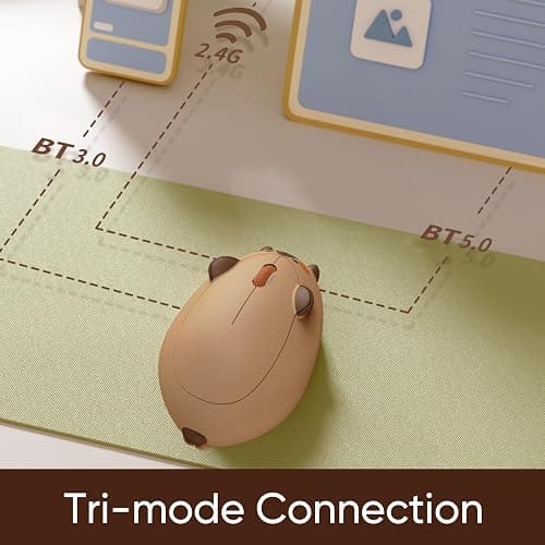 Akko Wireless Gaming Mouse Capybara, Tri-Mode Mouse BT3.0/BT5.0/2.4G, Cute Optical Cordless Cartoon Mice for Computer/Laptop/Desktop/PC, Compatible with Mac/Win thumbnail 6