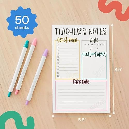 Tiny Expressions Teacher Notepad - Teacher To Do List Note Pad - Stationary Classroom Must Haves for Elementary and Middle School - Teacher Appreciation Gifts for Women thumbnail 2