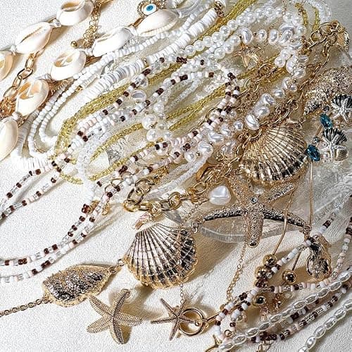 Ocean style Mystery jewelry jar, Mystery Jewelry Jar, Summer Gift Set (Necklace, Earrings, Rings), Surprise Birthday Gift Jewelry Box for Women (M(10 PCS)) - M(10 Pcs) thumbnail 4