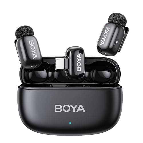 BOYA mini 2 Wireless Lavalier Microphones for iPhone 15/16/17 & Android, AI Noise Cancellation, App Control, 30H Battery Life with Charging Case, Lapel Microphone Wireless for Video Recording Vlogging - Image 1
