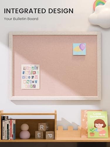 Fluxynara 23.6" x 17.1" Felt Frame Bulletin Board, Pink | Cork Board Alternative with 12 Removable Adhesive Tabs, Foldable Pin Board for Wall, Home, Office, Classroom & Dorm thumbnail 7