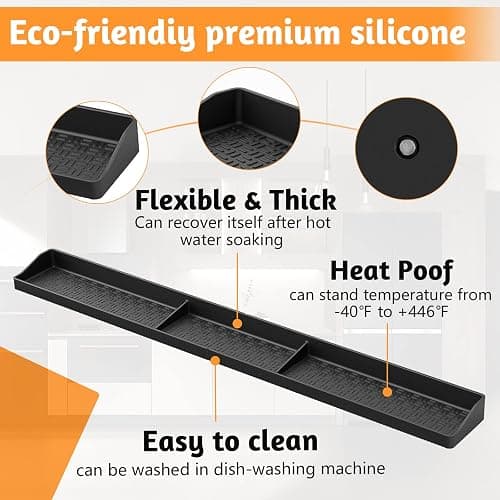 Foeacry 30 Inch Silicone Stove Top Shelf Magnetic for Kitchen Gadgets, Soft Flexible Strong Magnetic Heat Resistant Spice Rack Kitchen Organizer for Over Stove thumbnail 4