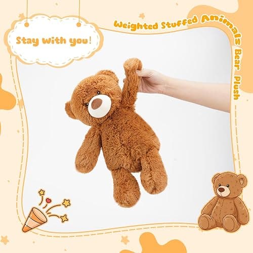 Finebee Weighted Stuffed Animals Bear Plush Heated Microwavable Weighted Plushise Stuffy Lavender Scented Bear Stuffed Animal Calming Gift for Kids and Adults thumbnail 7