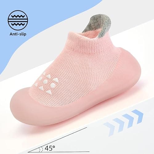 Infant Walking Shoes Baby Sock Shoes with Soft Rubber Sole, Non-Slip Toddler Slippers for boys and girls, Breathable Sneakers thumbnail 2