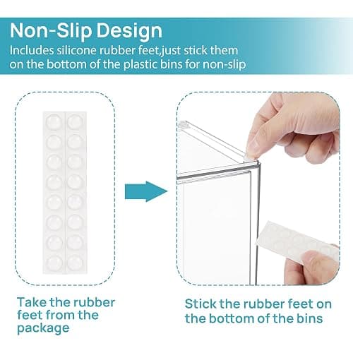 Vtopmart 7.6" H Clear Stackable Storage Drawers, 4 Pack Plastic Organizers Bins for Skincare, Cosmetics,Beauty Supplies,Ideal for Vanity, Bathroom,Kitchen Countertop,Cabinet Organization thumbnail 6