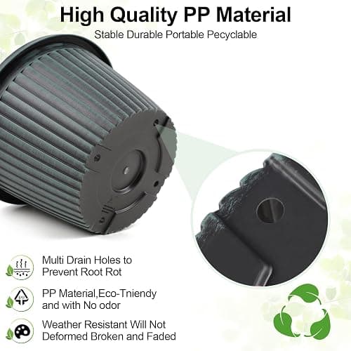 Large-Planter-Indoor-Outdoor Plant Pots, 14 inch 4 Pack Plastic Flower Pots with Saucer And Drainage Holes, Modern Garden Planters For Planting Medium Large Plants， Decorative Resin Garden Pots thumbnail 5