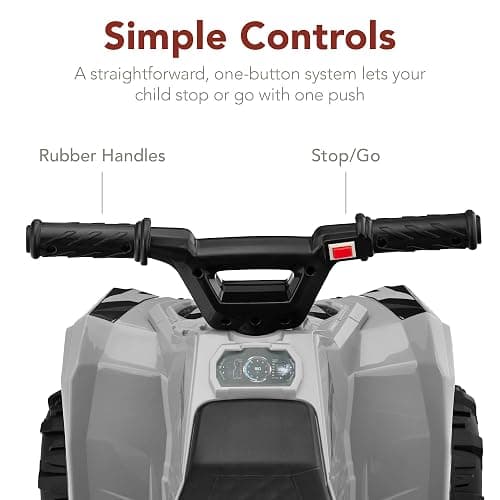 Best Choice Products 6V Kids Ride On Toy, 4-Wheeler Quad ATV Play Car w/ 1.8MPH Max Speed, Treaded Tires, Rubber Handles, Push-Button Accelerator - Gray thumbnail 7