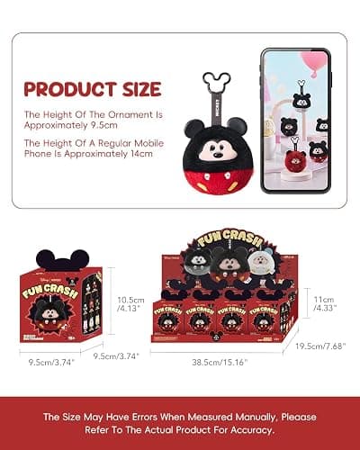 MINISO Disney Mickey Interesting Collisions Series Blind Box, Disney Mickey Vinyl Plush Pendant Surprise Box Bag Charm Figure Model Random Design Collectible Toy for Home Decor Birthday Gifts (Single) thumbnail 9