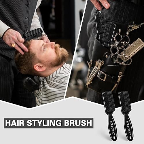 NICEMOVIC Barber Clipper Brushes, 10 Pcs Plastic Handle Nylon Bristles Cleaning Brush, Multifunctional Cleaning Supplies for Hair Styling Tools, Kitchen Sink, Shoes (Black) thumbnail 4