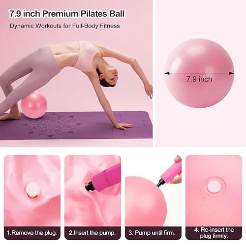 Pilates Kit, Home Pilates Workout Kit for Women, Pilates Equipment with Pilates Ring and Ball, Yoga Block & 5 Resistance Bands, Ankle Weights, Sliders & Grip Socks, Workout Guide Included thumbnail 4