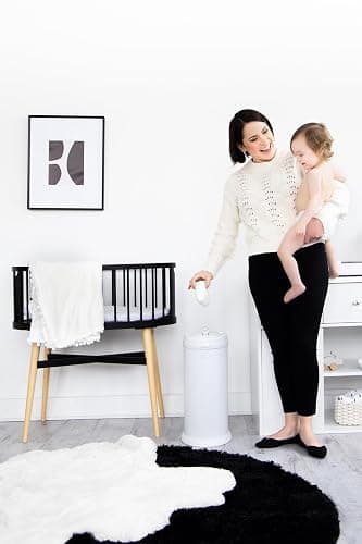 Ubbi Steel Diaper Pail, Odor Locking, No Special Bag Required, Award-Winning, Registry Must-Have, White thumbnail 13