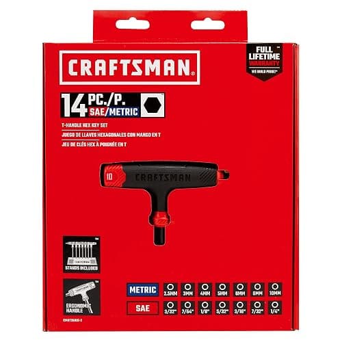CRAFTSMAN T-Handle Allen Wrench Set, Hex Keys, SAE & MM, 14 Piece (CMHT26001-2) thumbnail 5