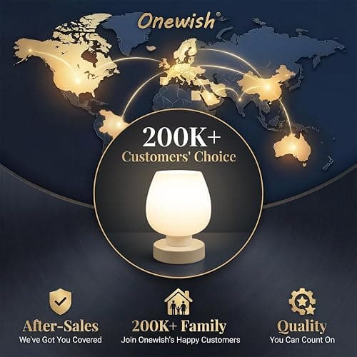 Touch Bedside Table Lamp - Small Lamp for Bedroom with USB C+A Charging Ports 3 Way Dimmable, Nightstand Desk lamp with White Opal Glass Lamp Shade Warm LED Bulb Included, Simple Design Gifts thumbnail 7