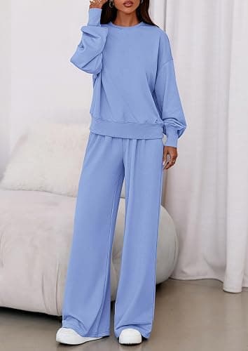PRETTYGARDEN Womens 2 Piece Sets Long Sleeve Sweatshirt Wide Leg Pants Loose Matching Lounge Set Trendy Fall Outfits thumbnail 7