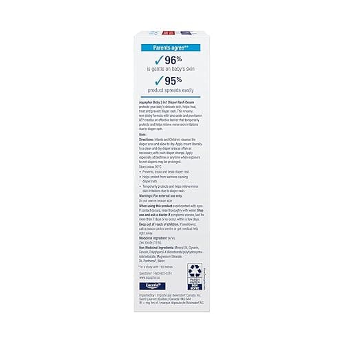 Aquaphor Baby Healing Diaper Rash Cream for Baby's Sensitive Skin, 15% Zinc Oxide Cream, Non Sticky, Fragrance Free, Hypoallergenic Diaper Rash Treatment, Recommended by U.S. Pediatricians, 99g - Diaper Cream thumbnail 10