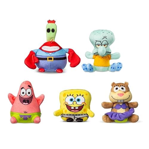 Micro Teenies - Spongebob Square Pants 5-Pack - Collectible Miniature Plush Figure, Suffed Animal, Toy Mini Soft Figure for Kids Ages 4+ thumbnail 3