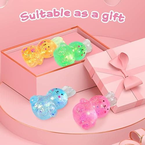 Easter Basket Stuffers,Easter Basket Essentials,4pcs Big Squishy Easter Bunny Stress Balls for Adults,kids,Easter Toys Stress Relief Fidget Balls,Easter party favors for kids,Easter Basket Ideas Gifts thumbnail 7