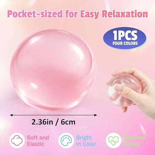 Coconut Oil Squishy, Coconut Oil Stress Ball, Slow Rising Squeeze Luck Squishies, Sensory Fidget Oil Ball Toy for Kids and Adults Party Favors Birthday Gift (Pink) thumbnail 3