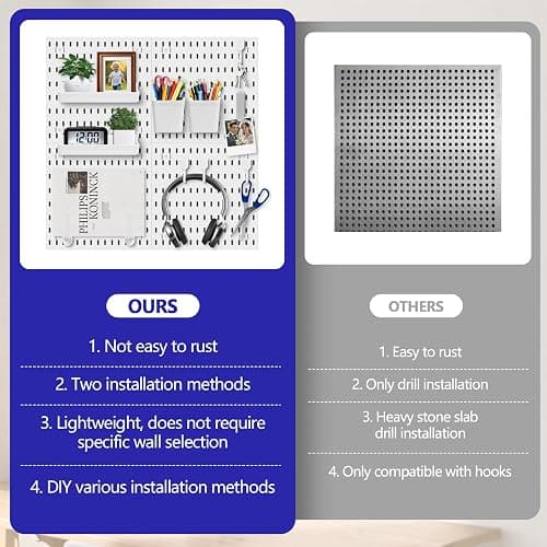 Hellpnoom Pegboard Combination Kit, Modular White Wall Organizer | 4 Pegboards & Accessories, Gaming Office Wall Storage, Crafts Displays thumbnail 6