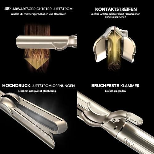 Glätteraufsätze für Shark FlexStyle Luftstyler, Airflow Technologie ohne Heizplatten, Gleichzeitiges Trocknen und Glätten mit Luftstrom, Reduziert Hitzeschäden, Champagner thumbnail 4