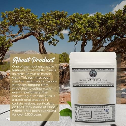 Organic Mastiha Chios 20G – 100% Natural Greek Mastic Gum, Gluten-Free & Sugar-Free Vegan Resin from Greek Farmers, Authentic Mastiha Tears for Daily Use thumbnail 5
