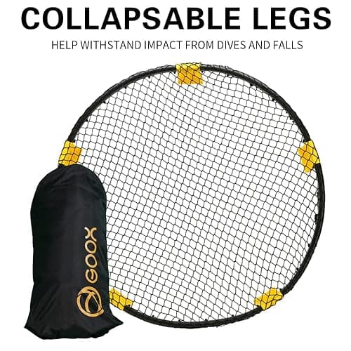 GOOX Outdoor Beach Ball Games with Carrying Bag, 3 Balls, Net and Strip Light (ONLY for Light Up Set)- Roundnet Game Set for Family - Played Outdoors, Indoors, Beach, Lawn, Yard and Park thumbnail 6