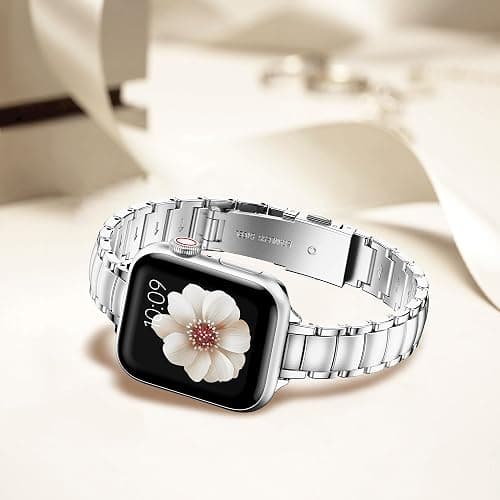 MioHHR Thin Metal Bands Compatible with Apple Watch Band Ultra3/2/1 Series 11 10 9 8 7 6 5 4 3 2 1 SE3/2/1,Slim Narrow Stainless Steel Strap for Women iWatch 49mm 46mm 45mm 44mm 42mm 41mm 40mm 38mm thumbnail 6
