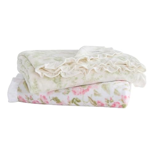 Laura Ashley - Plush Throw Blanket, 50x70, Soft and Warm with a Lightweight Feel, Floral Design, Morning Gloria Pink thumbnail 5