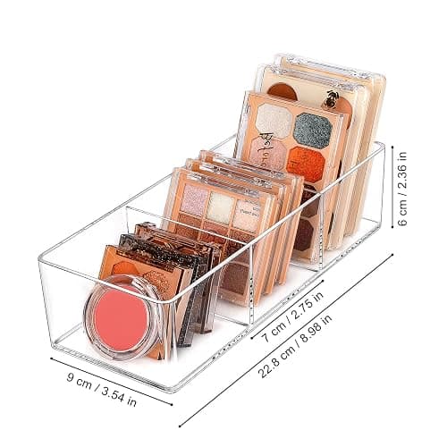 JessLab Acrylic Organizers, Bathroom Organizer for Drawer, Cosmetic Display Cases for Vanity, Countertop, Desk, Kitchen, and Makeup Storage, 3-Section thumbnail 3