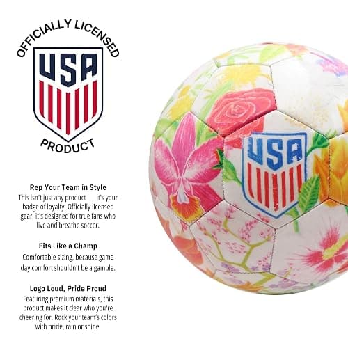 Icon Sports Officially Licensed U.S. Soccer Federation Size 5 Soccer Ball | Crayola & Fox Sport Collaboration Flower Ball by Elysa Garcia (NO Ball Box) thumbnail 5