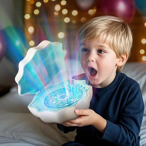 Northern Lights Projector, Night Light Projector for Bedroom Built-in Bluetooth Speaker, White Noise, Shell Night Light for Room Decor/Gift for Kids/Christmas/Music/Relaxation/Birthday (Blue) thumbnail 8