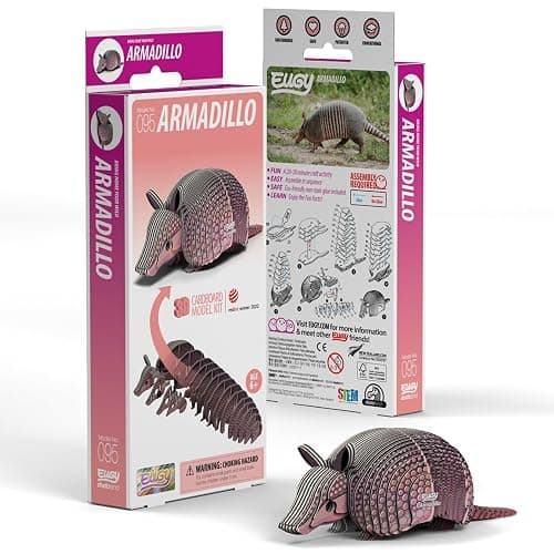 Eugy Armadillo 3D Puzzle - 42 Piece Eco-Friendly Educational Toy Puzzle for Boys, Girls & Kids Ages 6+ thumbnail 5