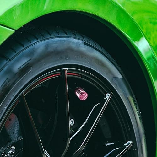 Tire Valve Stem Cap Cover - (5 Pack) Tire Air Cap Metal with Plastic Liner Corrosion Resistant Leak-Proof American Flag for Car Truck Motorcycle Bike Pink thumbnail 6