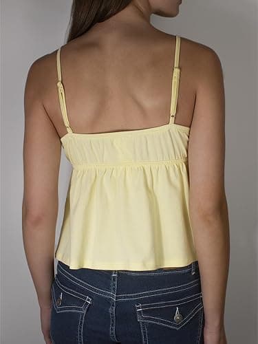 Women Y2k Babydoll Cami Top Sexy Lace Ruffle V Neck Spaghetti Strap Peplum Tank Tops Coquette Going Out Streetwear thumbnail 3