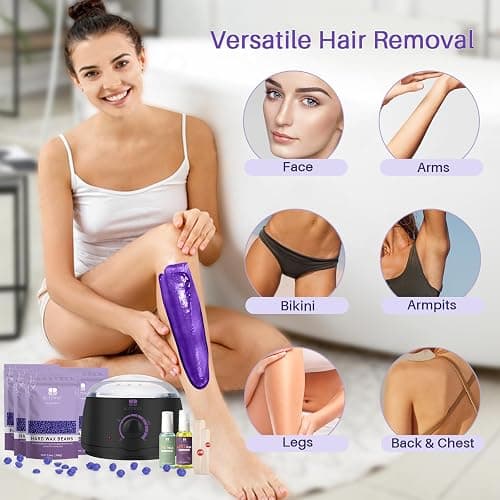 BLITZWAX Brazilian and Bikini Waxing Kit for Women, Hard Wax Warmer for Face, Legs, and Body, At Home Hair Removal Kit, Beginner Friendly, Quick Heating, 28 Accessories thumbnail 3