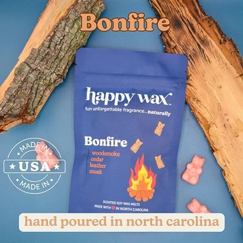 Happy Wax Cozy Cabin Winter Scented All Natural, Non Toxic Soy Wax Melts; 6 Total Oz. of Scented Wax Melts, Collection Includes Bonfire, Bourbon &Wood and Pine Forest thumbnail 8