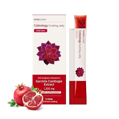 FOODOLOGY Coleology Cutting Stick Jelly – Supports Appetite Suppressant, Boost Metabolism & Control Cravings, Garcinia Cambogia HCA, Chia Seeds, Pomegranate Flavor Korean Supplement – 10 Sachets - Image 1