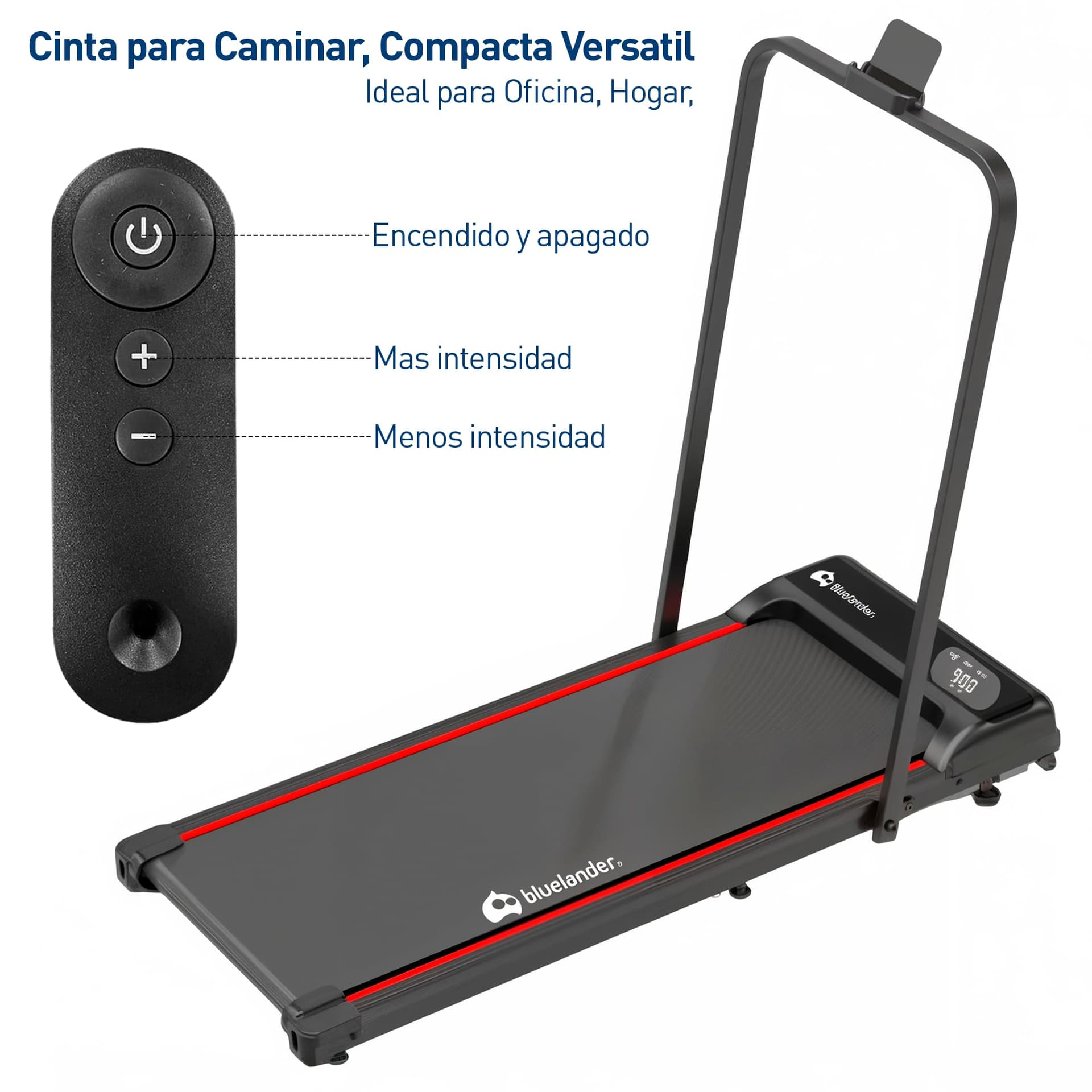 Bluelander Caminadora Electrica, Walking Pad con Asa, 100 * 48 * 120 cm, 110 V, Pantalla Digital, Caminadora Plegable, Portatil, Ideal para Oficina, Hogar, Cinta para Caminar (Walking Pad con Asa) thumbnail 3