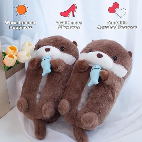 ARELUX Otter Animal Slippers Cotton Adult Unisex, Otter Plush House Shoes with Non-Slip Sole, Warm Fuzzy Lining for Indoor Outdoor Cosplay Party Valentine's Gift Idea Gift thumbnail 6