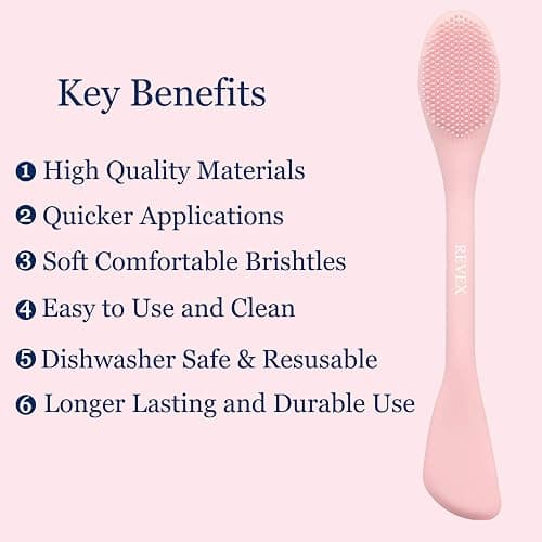 REVEX Pore Cleaning Brush,Face Scrubber,Exfoliating Pore Scrubber,2Pcs Silicone Face Mask Applicator,Mask Applicator Tool for Facial Mud,Face Brush for Women Men.(Pink+PurPle) thumbnail 2